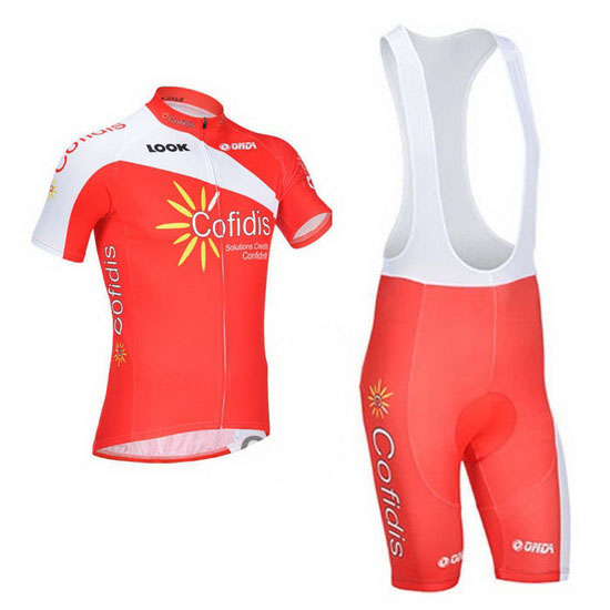 2013 Maillot Cofidis Tirantes Mangas Cortas Rojo